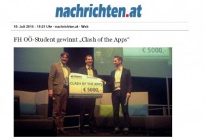 OÖ-NACHRICHTEN: FH OÖ-Student gewinnt „Clash of the Apps“